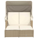 solseng med baldakin og hynder polyrattan beige