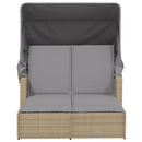 solseng med baldakin og hynder polyrattan beige