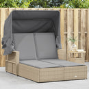 solseng med baldakin og hynder polyrattan beige