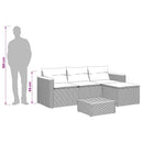 havesofasæt 3 dele med hynder polyrattan grå