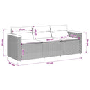 3-personers havesofa med hynder polyrattan beige
