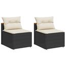 sofamoduler til haven 2 stk. med hynder polyrattan sort