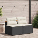 sofamoduler til haven 2 stk. med hynder polyrattan sort
