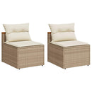 sofamoduler til haven 2 stk. med hynder polyrattan beige