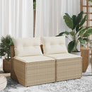 sofamoduler til haven 2 stk. med hynder polyrattan beige