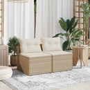 sofamoduler til haven 2 stk. med hynder polyrattan beige