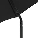 2-personers havesofa med parasol og skamler polyrattan lysegrå