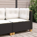 hjørnemodul til havesofa med hynder polyrattan sort