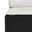 hjørnemodul til havesofa med hynder polyrattan sort