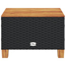 havebord 55x55x36 cm polyrattan og akacietræ sort