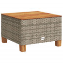havebord 55x55x36 cm polyrattan og akacietræ grå