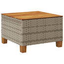 havebord 55x55x36 cm polyrattan og akacietræ grå