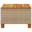 havebord 55x55x36 cm polyrattan og akacietræ beige