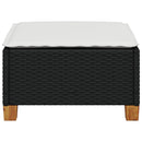 haveskammel med hynde 63,5x56x32 cm polyrattan sort