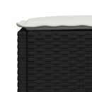 haveskammel med hynde 63,5x56x32 cm polyrattan sort