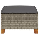 haveskammel med hynde 63,5x56x32 cm polyrattan grå