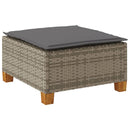 haveskammel med hynde 63,5x56x32 cm polyrattan grå