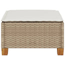 haveskammel med hynde 63,5x56x32 cm polyrattan beige
