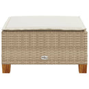 haveskammel med hynde 63,5x56x32 cm polyrattan beige