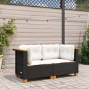 hjørnemoduler til havesofa 2 stk. med hynder polyrattan sort