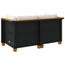 hjørnemoduler til havesofa 2 stk. med hynder polyrattan sort