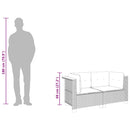 hjørnemoduler til havesofa 2 stk. med hynder polyrattan grå