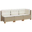 3-personers havesofa med hynder polyrattan beige