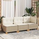 3-personers havesofa med hynder polyrattan beige