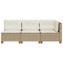 3-personers havesofa med hynder polyrattan beige