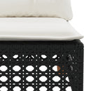 hjørnemodul til havesofa med hynder polyrattan sort