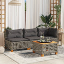 hjørnemodul til havesofa med hynder polyrattan grå