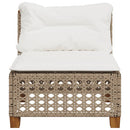 sofamodul til haven med hynder polyrattan beige
