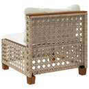 sofamodul til haven med hynder polyrattan beige