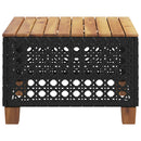 havebord 55x55x36 cm polyrattan og akacietræ sort