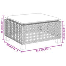 haveskammel med hynde 63,5x56x32 cm polyrattan beige