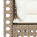 hjørnemoduler til havesofa 2 stk. med hynder polyrattan beige