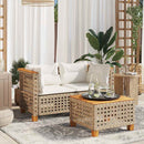 hjørnemoduler til havesofa 2 stk. med hynder polyrattan beige