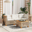 3-personers havesofa med hynder polyrattan beige