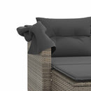 2-personers havesofa med baldakin og skamler polyrattan grå