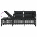 hjørnesofasæt til haven 3 dele med hynder polyrattan sort