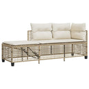 hjørnesofasæt til haven 3 dele med hynder polyrattan beige