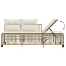 hjørnesofasæt til haven 3 dele med hynder polyrattan beige