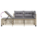 hjørnesofasæt til haven 3 dele med hynder polyrattan beige