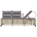 hjørnesofasæt til haven 3 dele med hynder polyrattan beige
