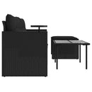 sofasæt til haven 3 dele med hynder polyrattan sort