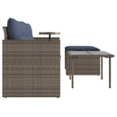 havesofasæt 3 dele med hynder grå polyrattan
