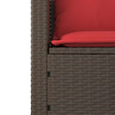 havesofasæt 3 dele med hynder brun polyrattan