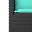 havesofasæt 3 dele med hynder sort polyrattan