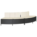 spabænke med hynder 2 stk. polyrattan sort
