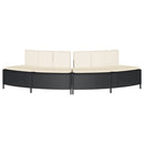 spabænke med hynder 2 stk. polyrattan sort